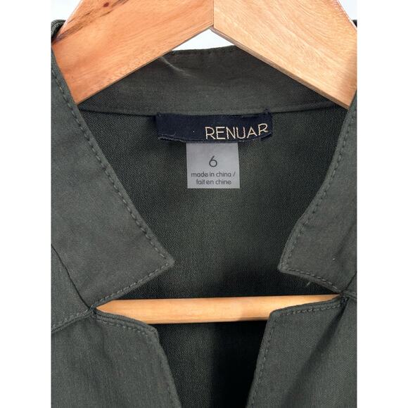 Renuar Green Button Up Jacket Size 6 Military‎ Style Casual Button up front - Picture 3 of 9